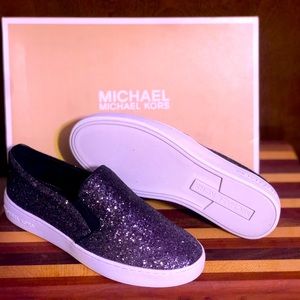 Size 7 never worn, original box, Michael Kors slip on ombré sparkle sneaker.